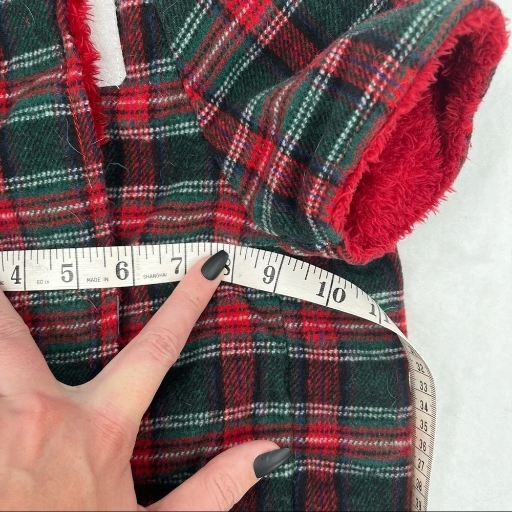 HUGGLE HOUNDS Red/Green Plaid Dog Hoodie NWT size: Large